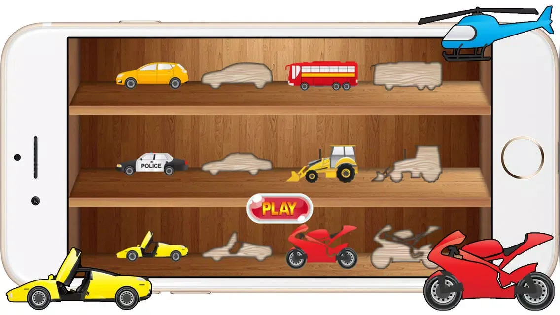 Vehicles Matching Puzzles Games for Kids and Baby应用截图