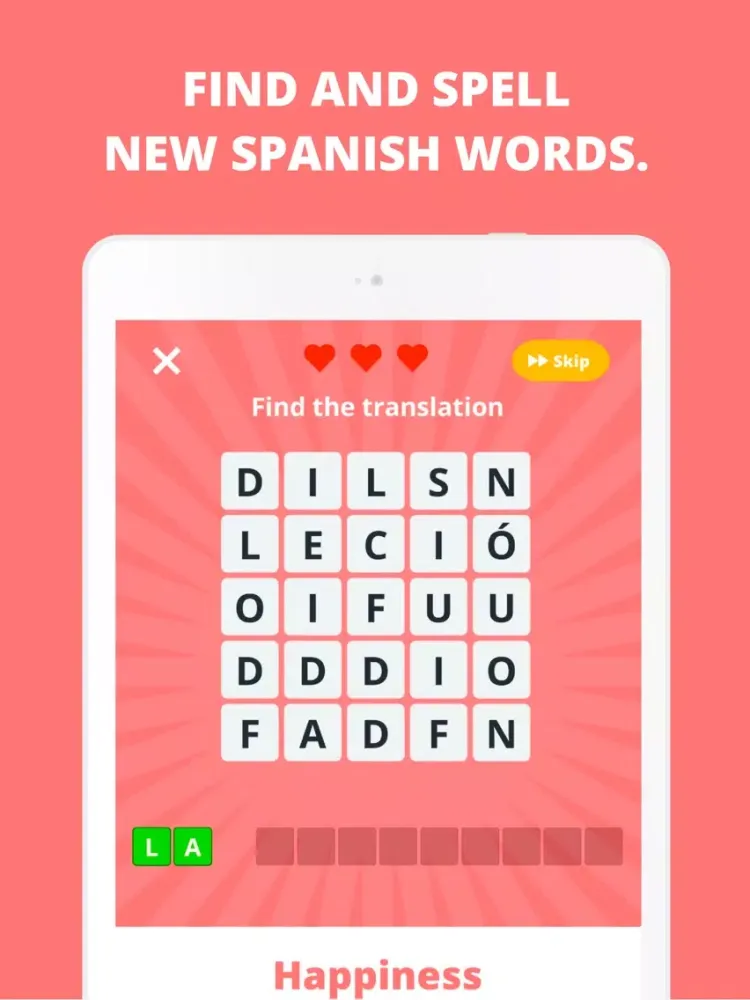 Tangkapan layar WordUp! The Spanish Word Game iPad 