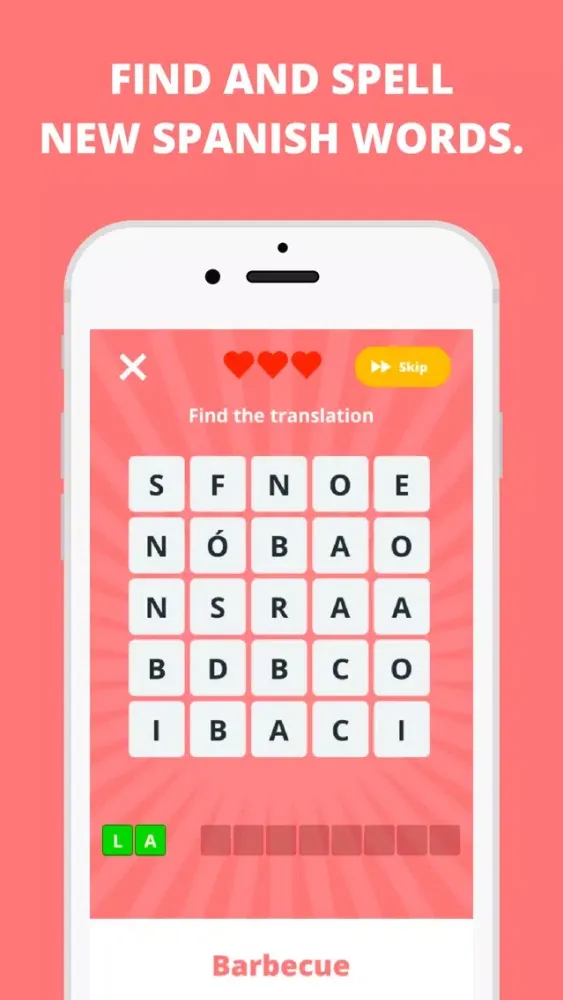 Tangkapan layar WordUp! The Spanish Word Game