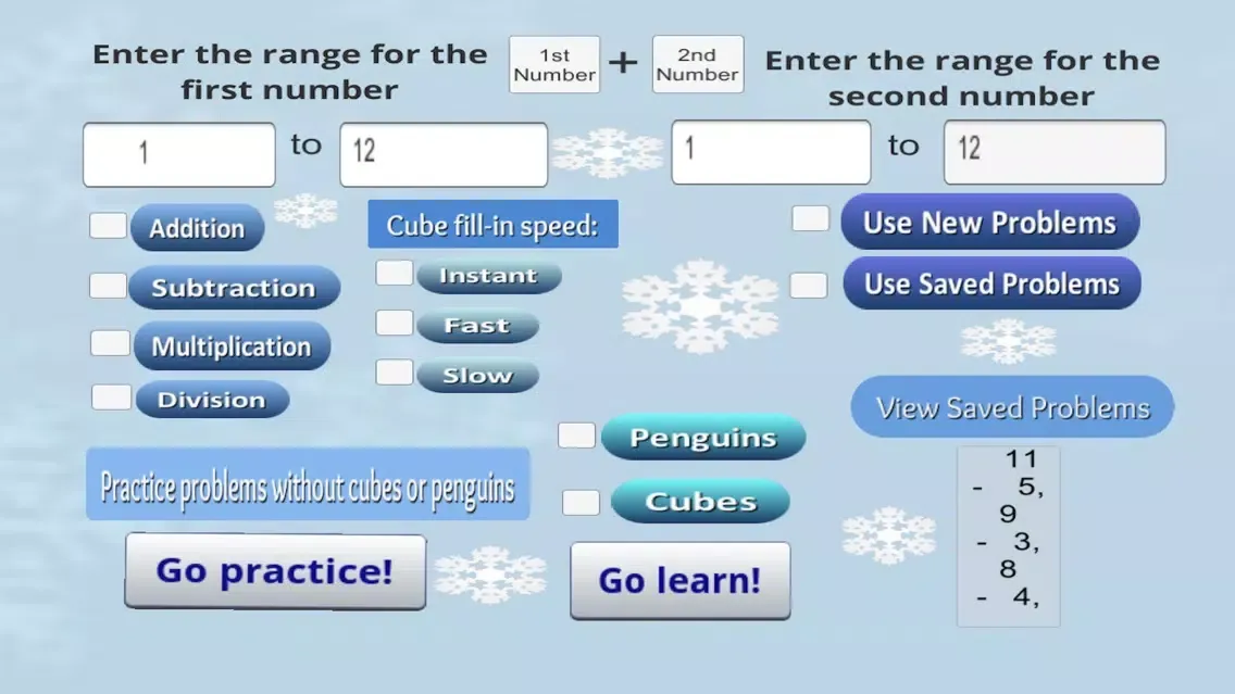 Скриншоты Penguin Math Facts Practice