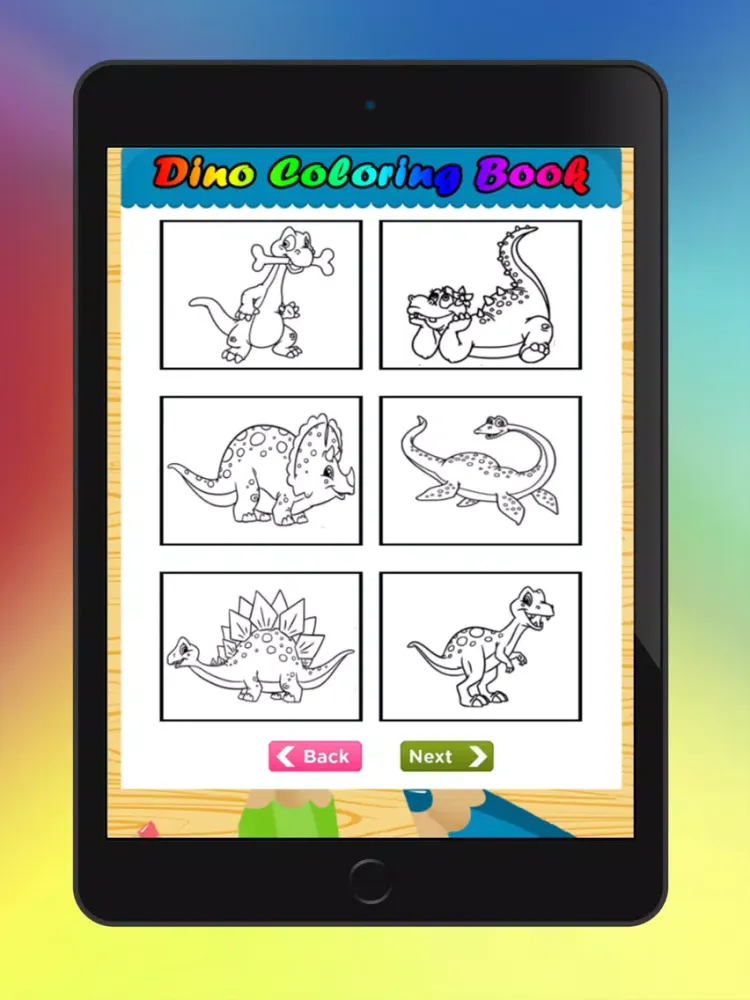 Kids Dinosaur Coloring Book - Drawing Painting Dino Games iPad  Screenshots