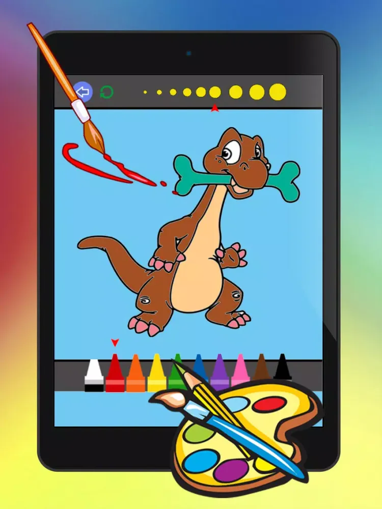 Kids Dinosaur Coloring Book - Drawing Painting Dino Games iPad  Screenshots