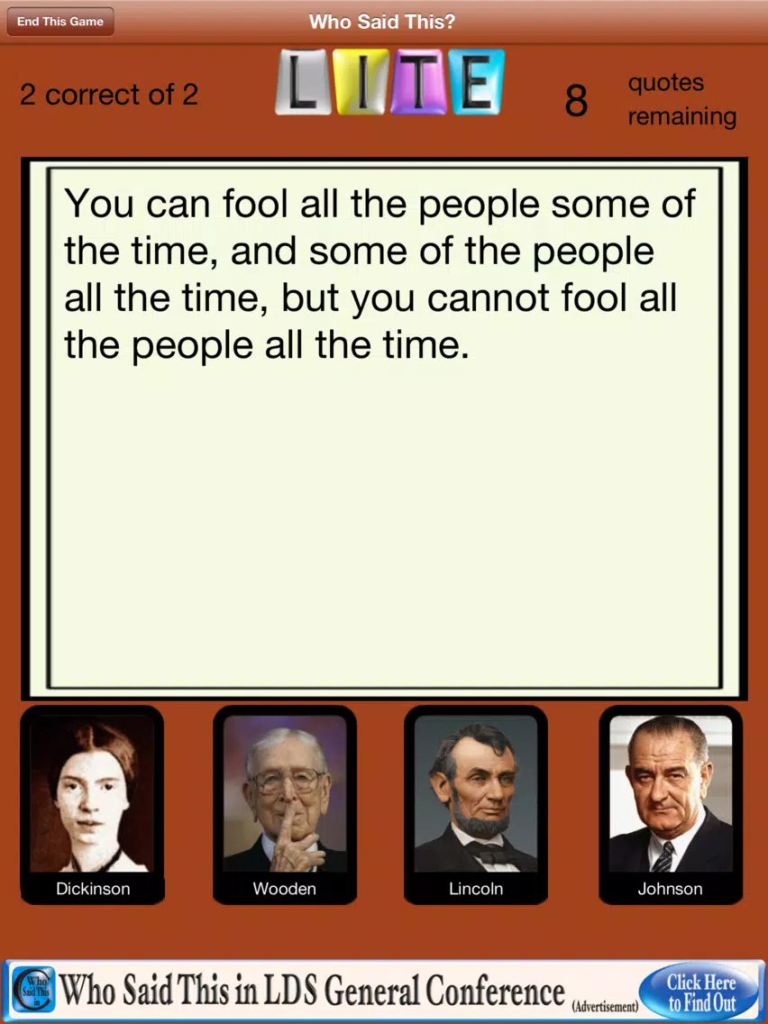 Who Said This In History iPad  스크린샷