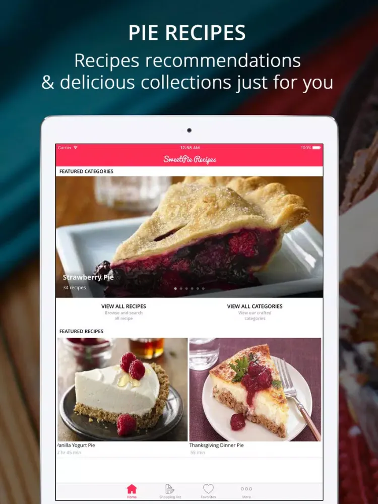 Capturas de tela do Pie Recipes Pro - Cook And Learn Guide iPad 