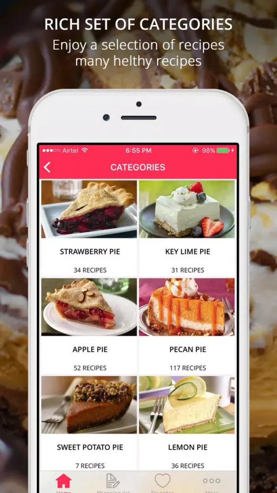 Capturas de tela do Pie Recipes Pro - Cook And Learn Guide