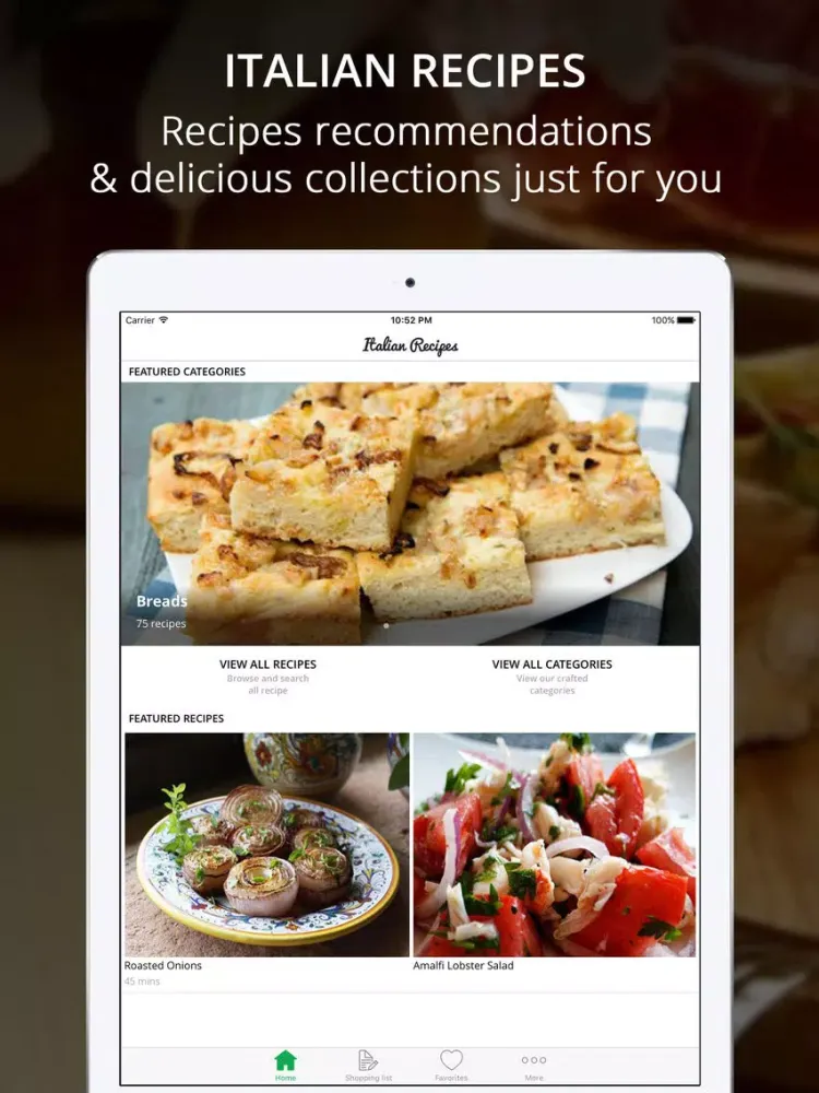 Italian Recipes Pro - Cook And Learn Guide iPad  स्क्रीनशॉट