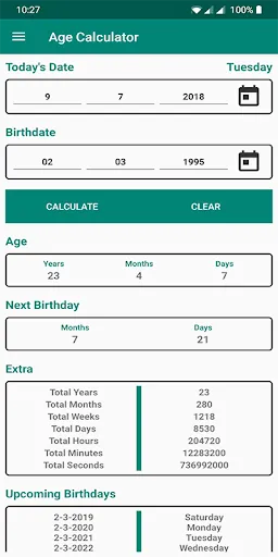 ภาพหน้าจอของ Age Calculator by Date of Birt