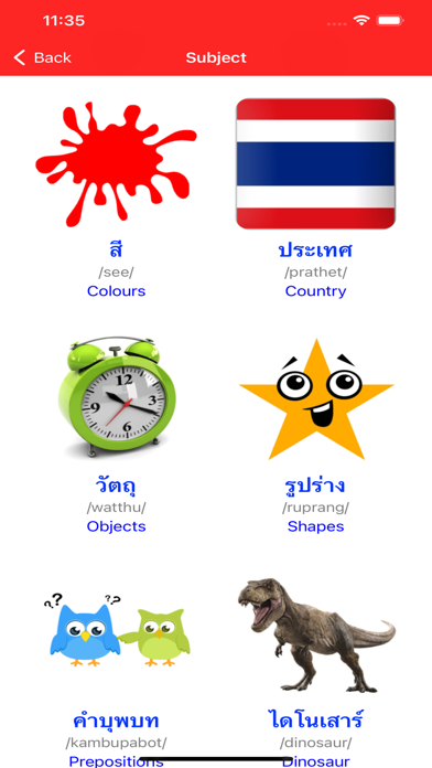 Capturas de tela do Learn Thai Alphabet Voca