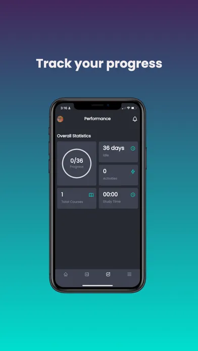 Screenshot di Learnworlds Mobile App Builder