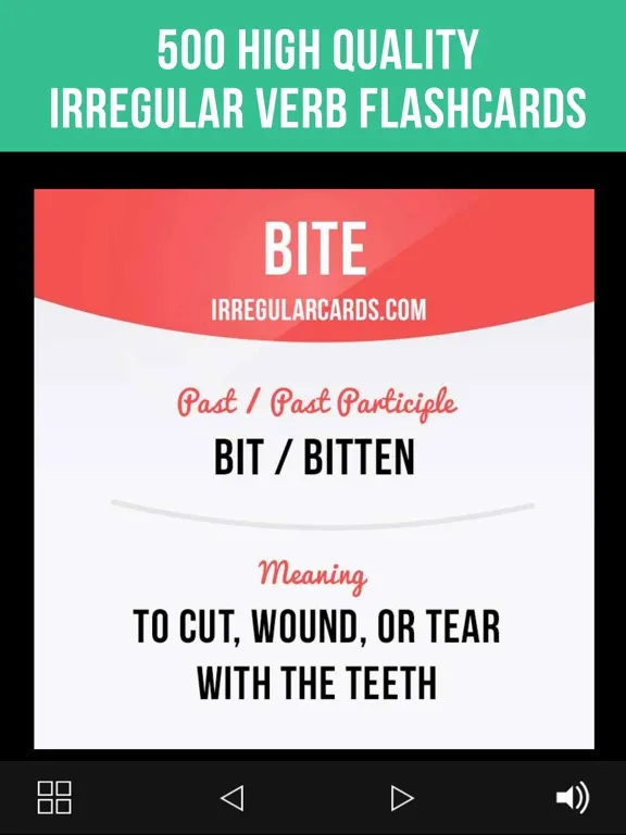 English Irregular Verbs Cards iPad  سکرین شاٹس