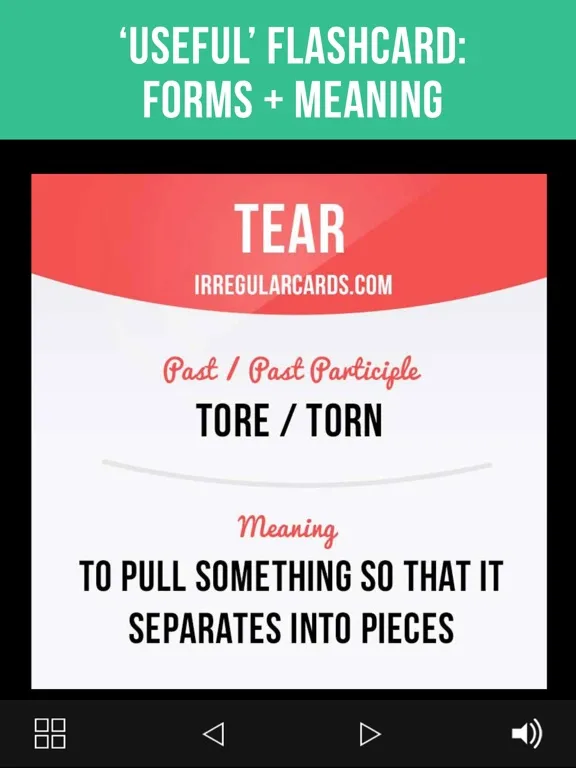 English Irregular Verbs Cards iPad  سکرین شاٹس