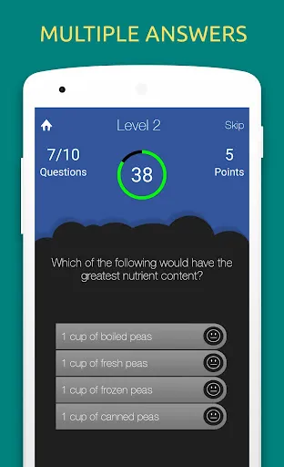 Nutrition and Diet Quiz Test Screenshots