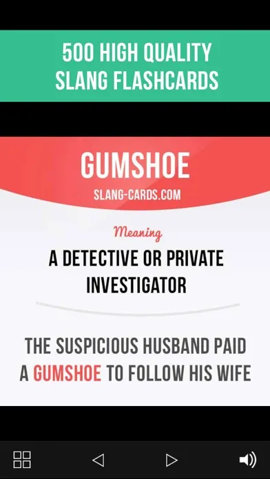 Tangkapan skrin English Slang Cards