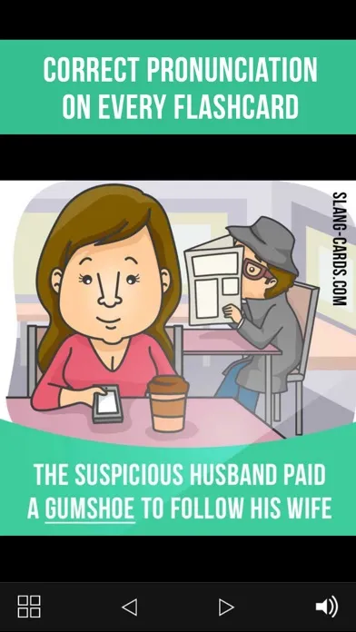 Tangkapan skrin English Slang Cards