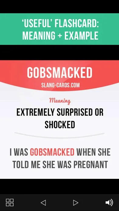 Tangkapan skrin English Slang Cards