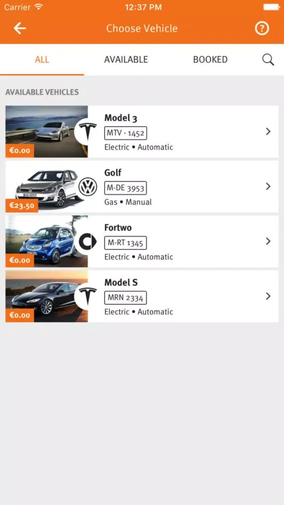 Capturas de tela do SwopCar