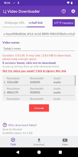 Lj Video Downloader (m3u8,mp4) Screenshots