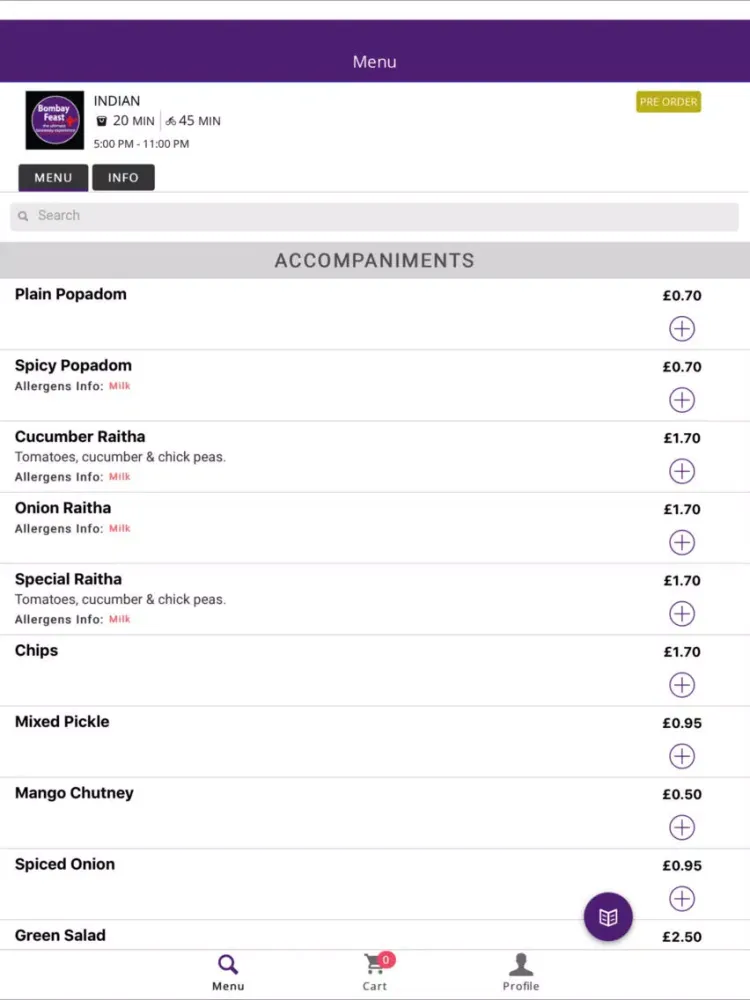 Bombay Feast iPad  Screenshots