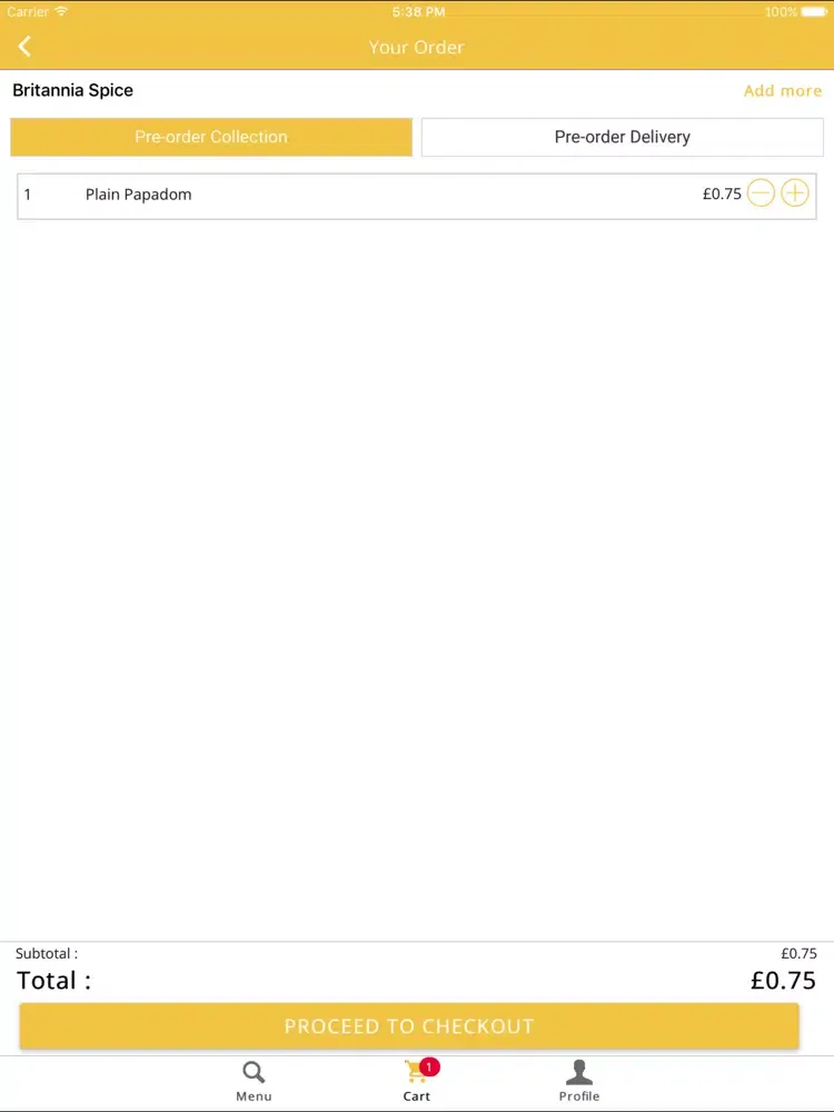 Britannia Spice Takeaway iPad  স্ক্রিনশট