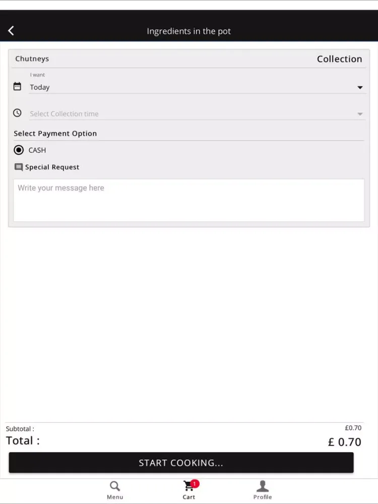 Chutneys Restaurant iPad 应用截图