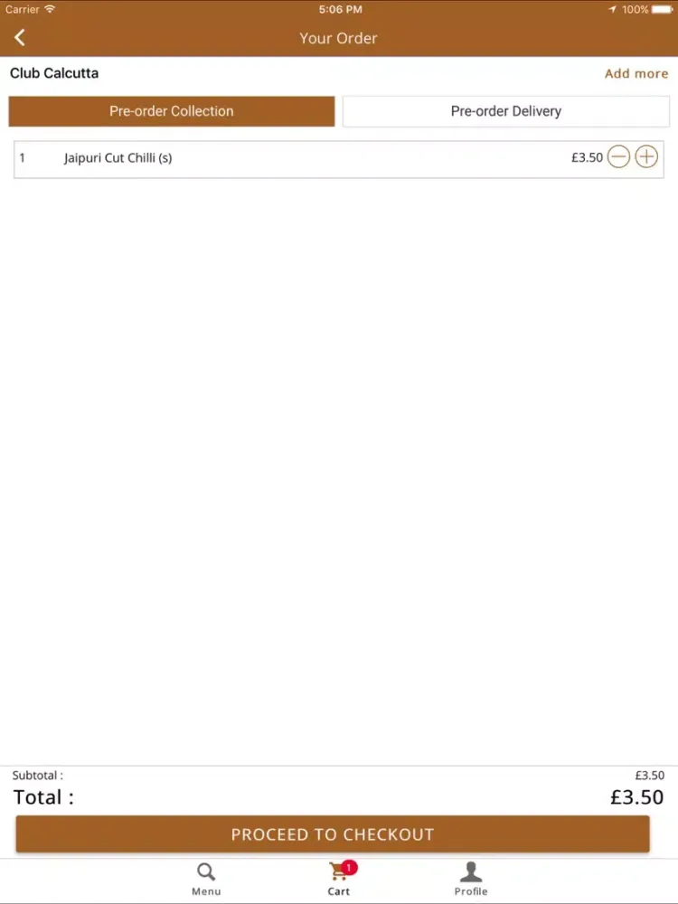 Club Calcutta Restaruant iPad  스크린샷