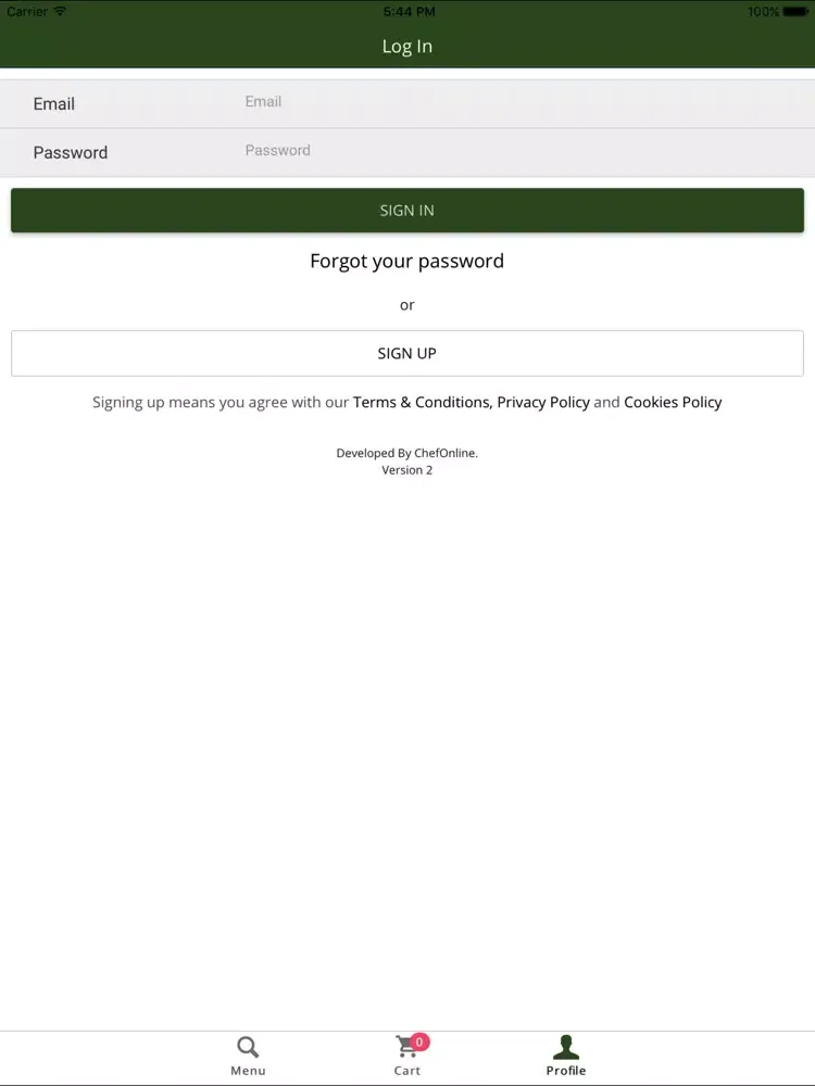 Green Chilli Takeaway iPad  Screenshots