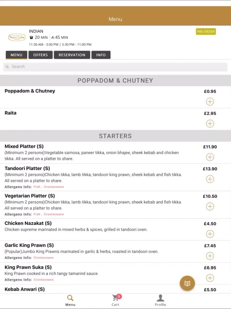 India India Restaurant iPad  স্ক্রিনশট