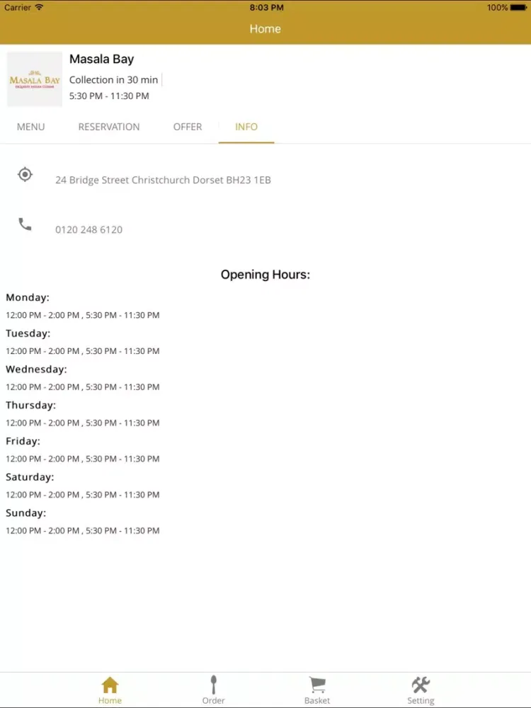 Ảnh chụp màn hình của Masala Bay iPad 