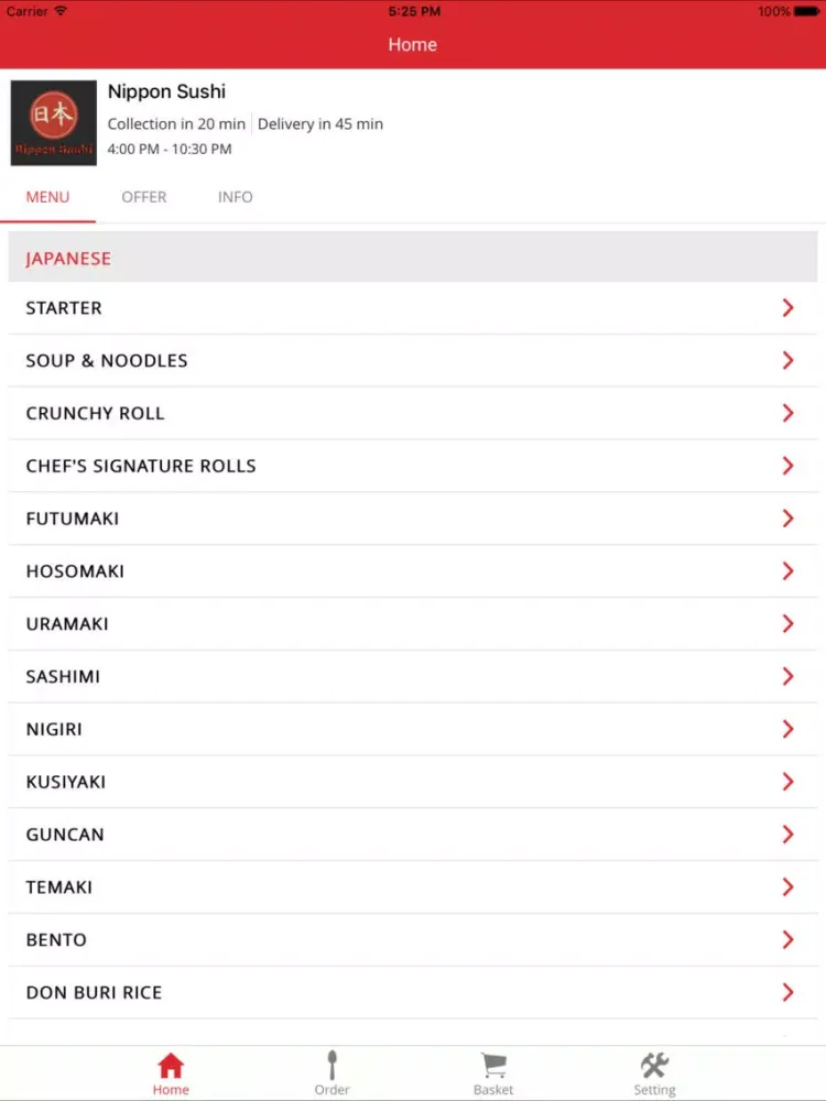 Nippon Sushi iPad  スクリーンショット