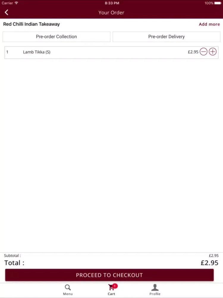 Red Chillies Indian Takeaway iPad  스크린샷