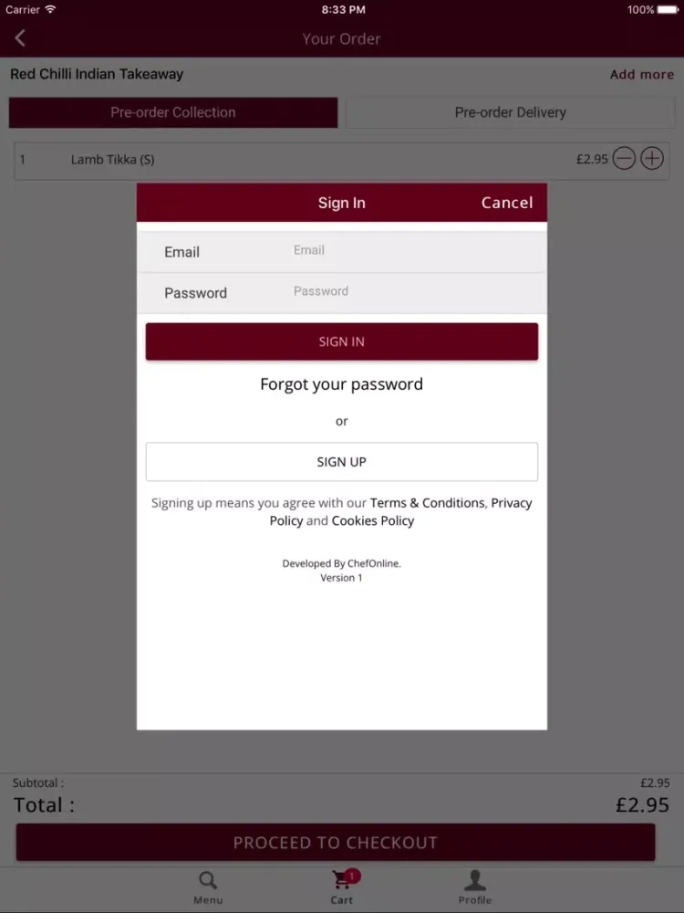 Red Chillies Indian Takeaway iPad  스크린샷