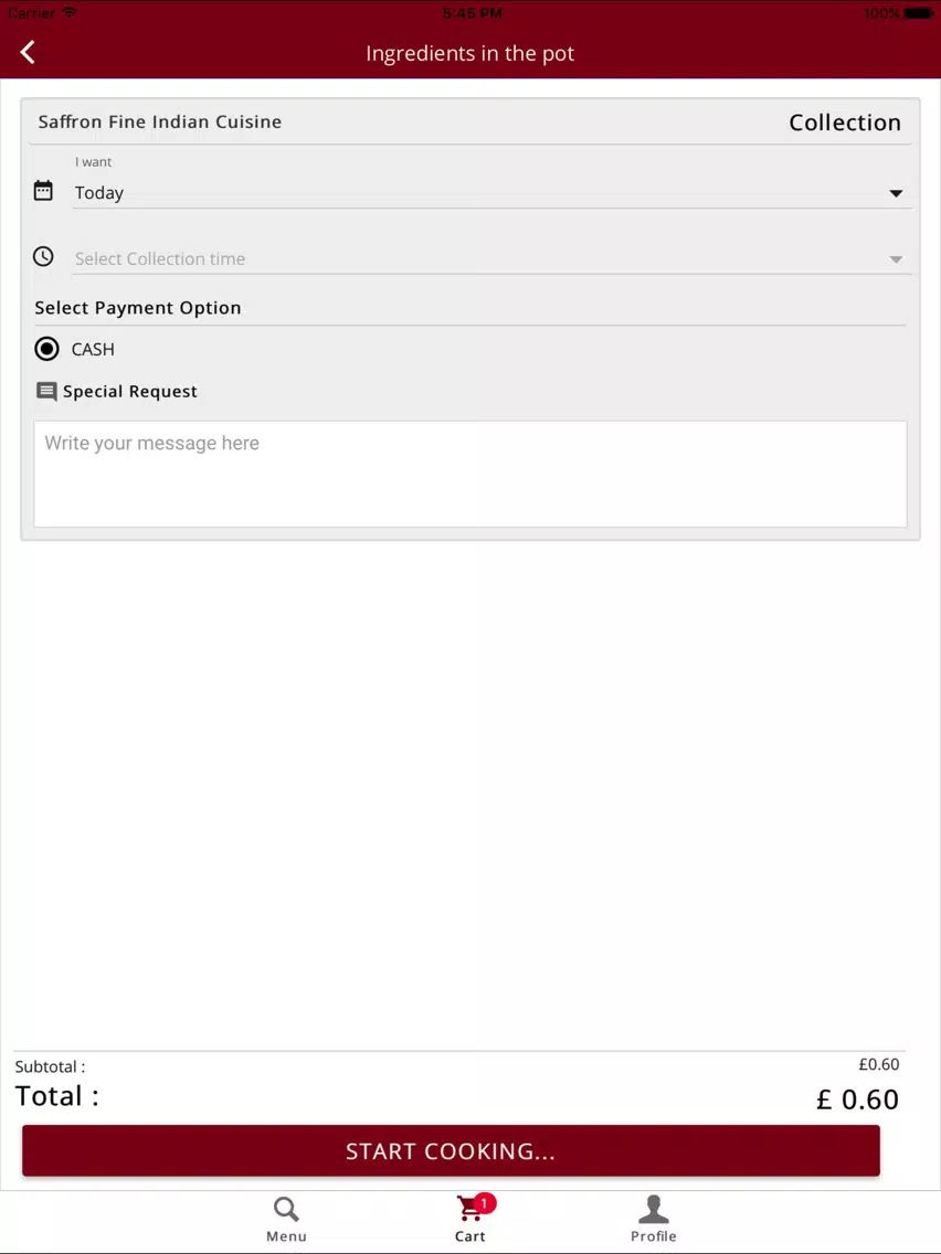 ภาพหน้าจอของ Saffron Takeaway iPad 