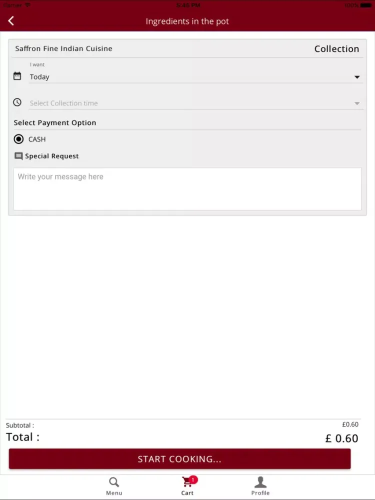 Saffron Takeaway iPad  Ekran Görüntüleri