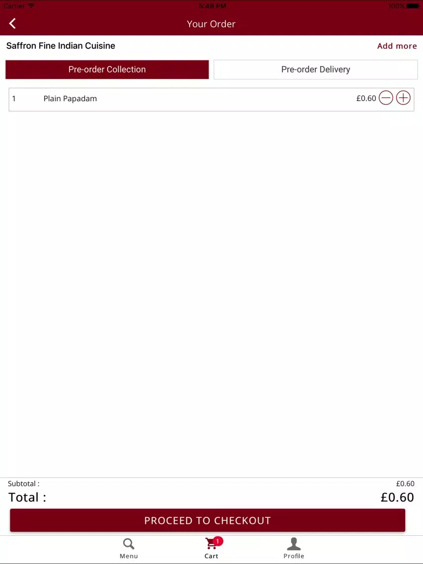 ภาพหน้าจอของ Saffron Takeaway iPad 