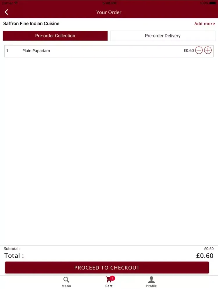 Saffron Takeaway iPad  Ekran Görüntüleri