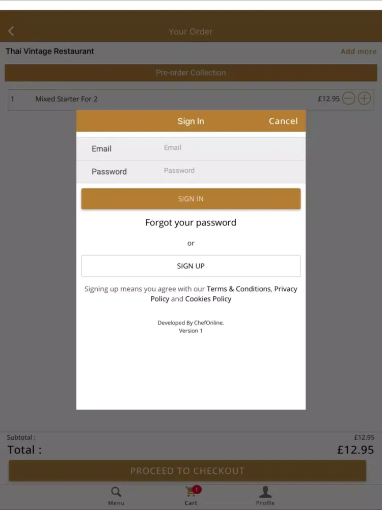 Screenshot di Thai Vintage restaurant iPad 