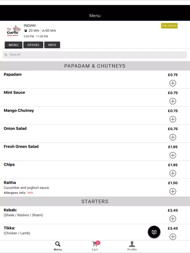 Capturas de pantalla de The Garlic Indian Takeout iPad 