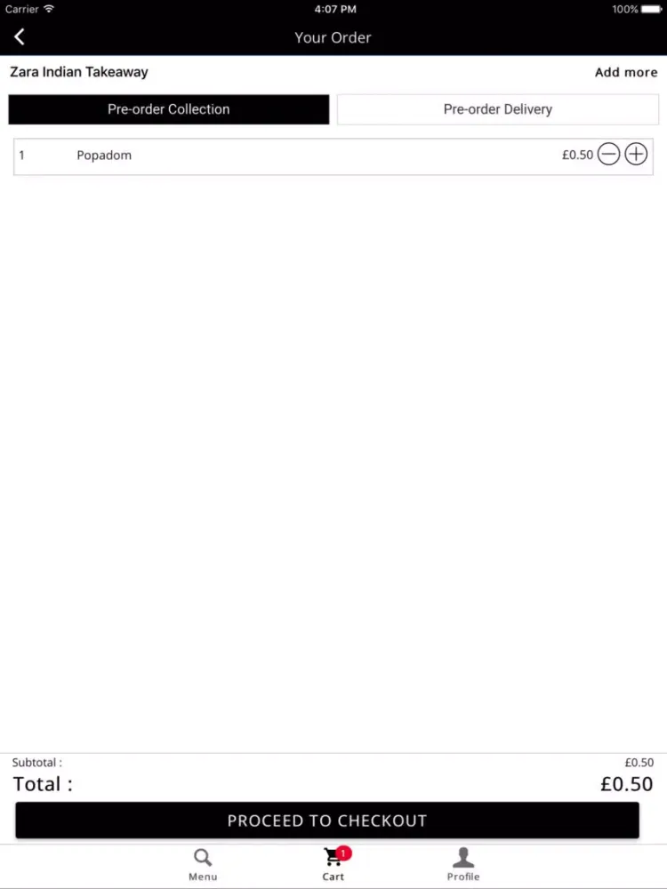Capturas de tela do Zara Indian Takeaway iPad 