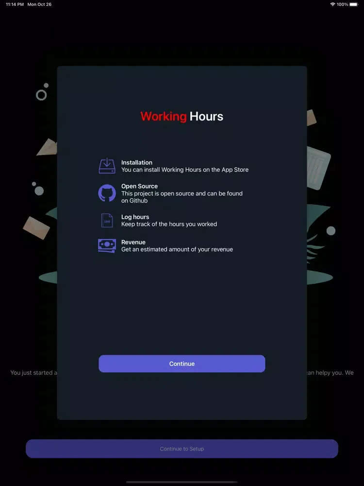ภาพหน้าจอของ Working Time Logger iPad 
