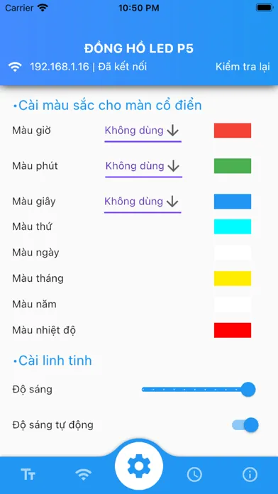 Tangkapan skrin Đồng hồ led p5