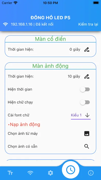 Tangkapan skrin Đồng hồ led p5
