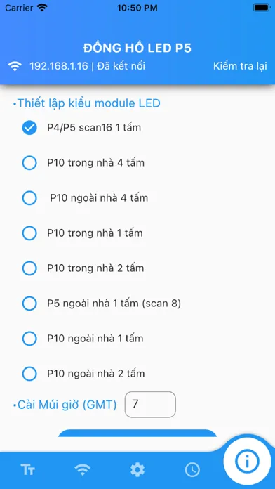 Tangkapan skrin Đồng hồ led p5