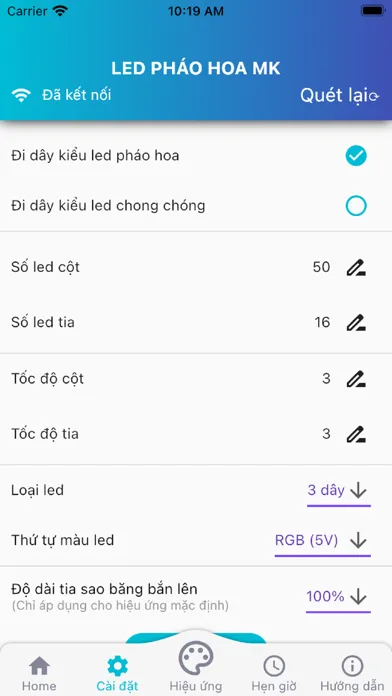 Capturas de tela do Led pháo hoa