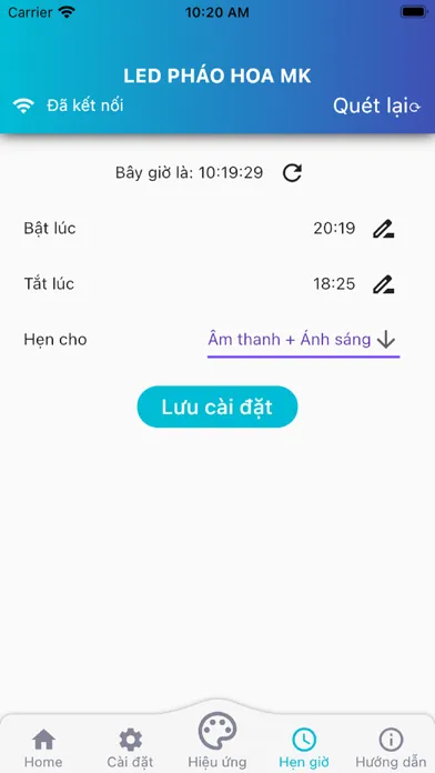 Capturas de tela do Led pháo hoa