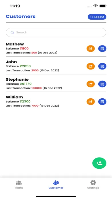 Capturas de tela do Ledgerbook - Personal Account