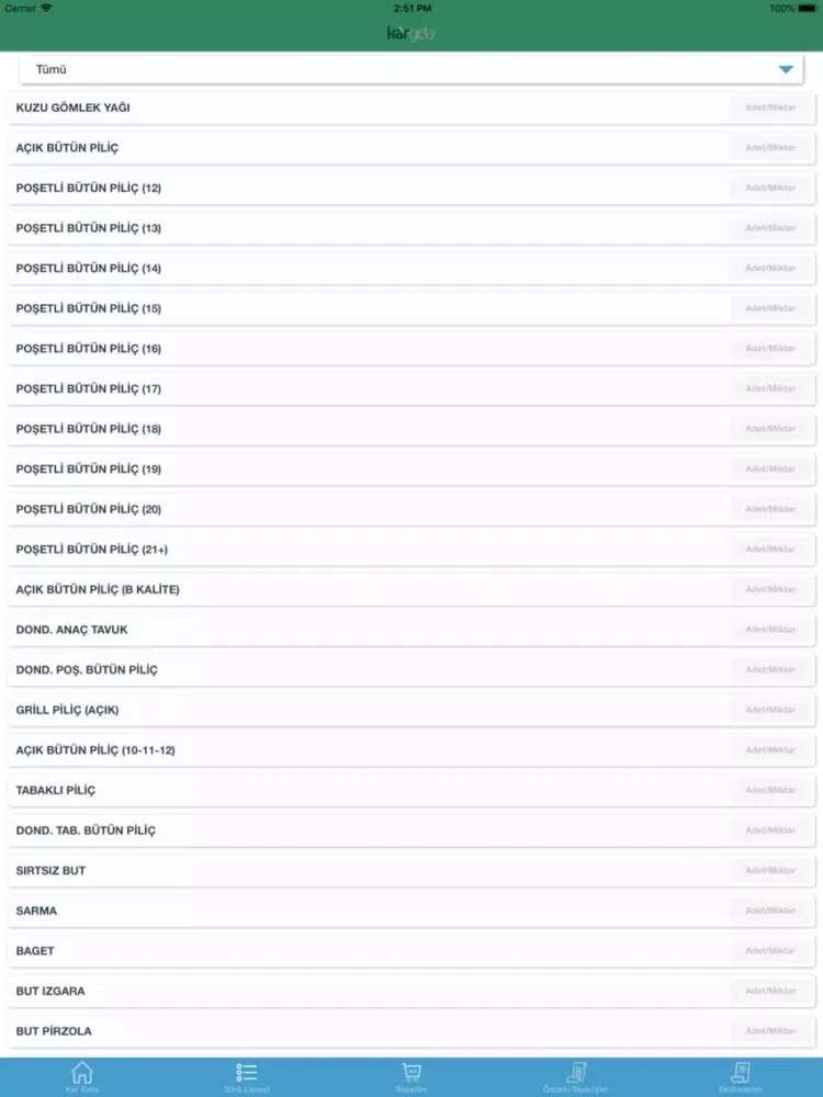Kar Gıda iPad 应用截图