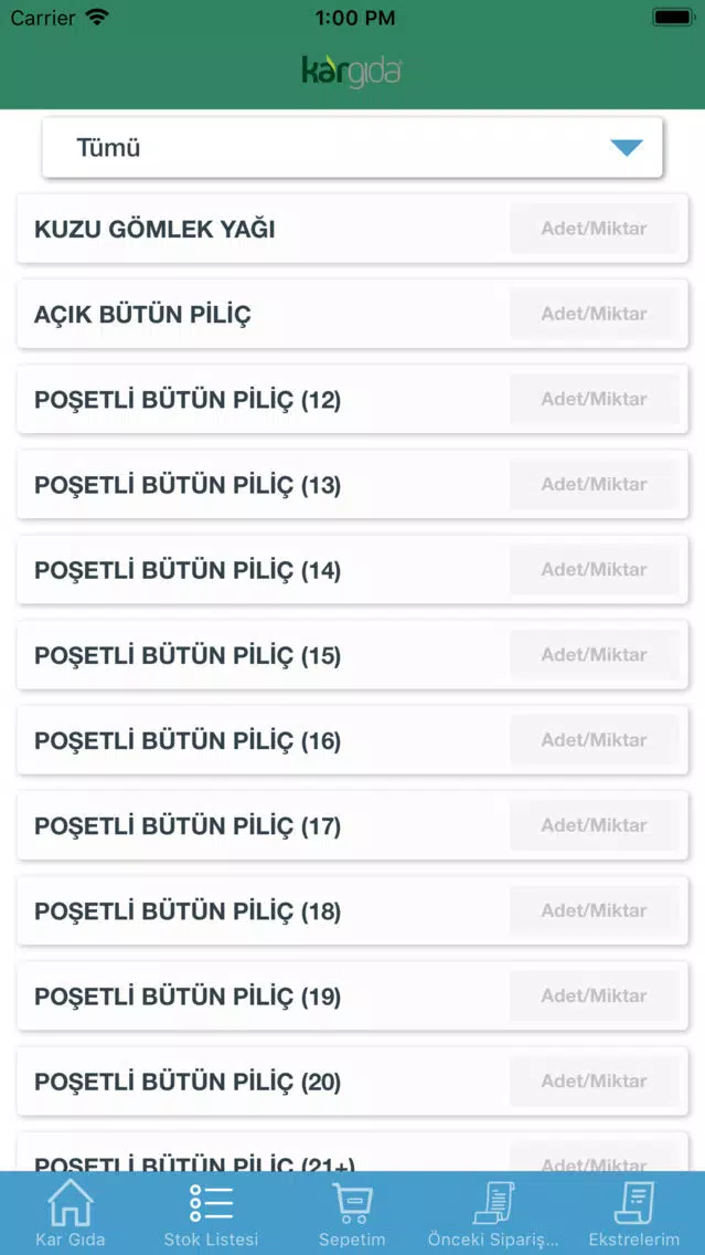 Kar Gıda Ekran Görüntüleri