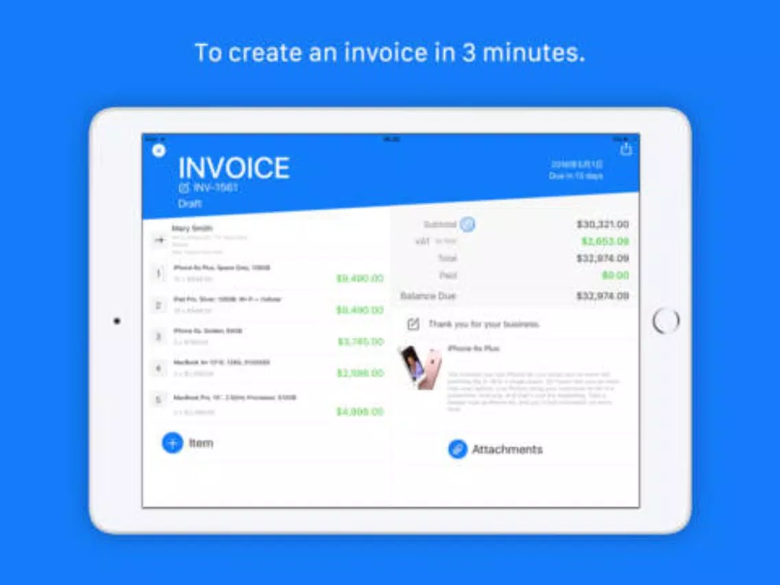 Invoice Go Pro - Invoice Maker & Estimate. Templates Bill on the go iPad 应用截图