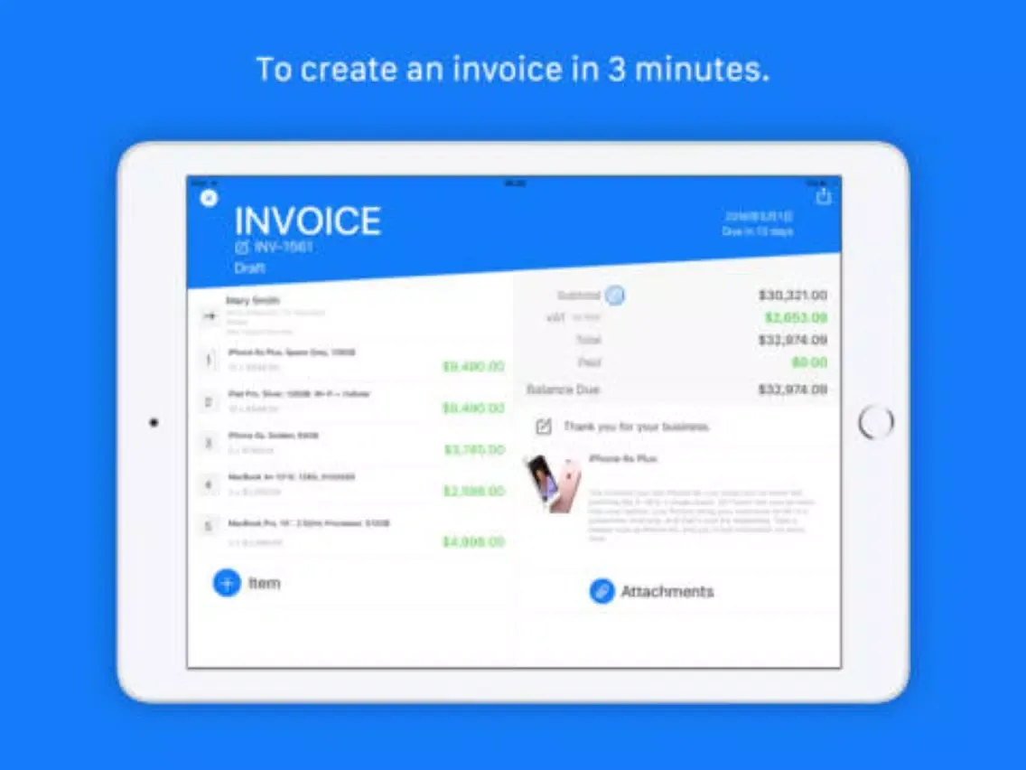 Invoice Go Pro - Invoice Maker & Estimate. Templates Bill on the go iPad  スクリーンショット