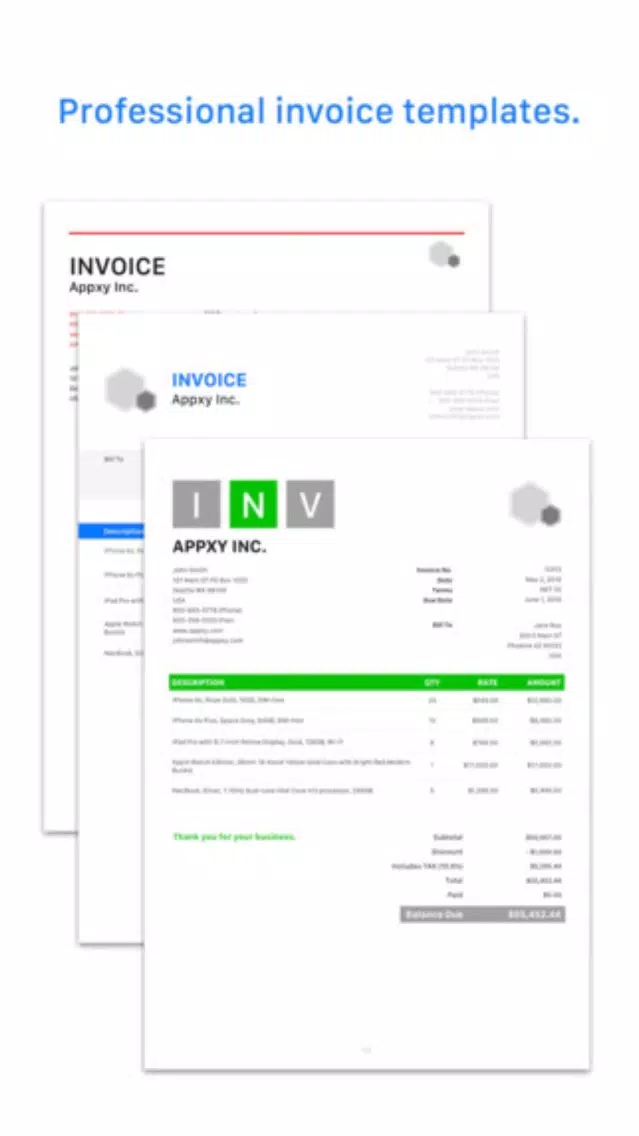 Invoice Go Pro - Invoice Maker & Estimate. Templates Bill on the go应用截图